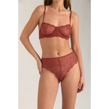 Lovely Things Karen Dantelli Balkonet Balenli Kapsız Sütyen - Kiremit