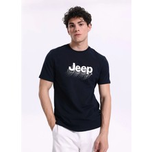 Jeep Lacivert Erkek Relaxed Baskılı T-Shirt J6SM-TST7307