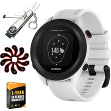 Garmin 010-02472-00 Approach S12 Gps Golf Watch, 42K + Yüklü Dersler (Beyaz) | Resmi Abd Ortak Modeli | Sche With 1 Yr Cps Advancedd Protection Pack, 7-In-1 Golf Tool & Iron Head Covers Setleri