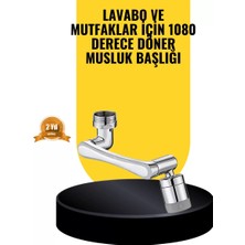 1080° Dönebilen Musluk Başlığı 2 Su Modlu Ayarlanabilir Esnek Tasarım Nemere Ithalat