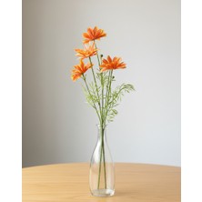 Bakburaya Yapay Çiçekçilik 75 cm 4 Kafalı Turuncu Gelincik Çiçeği Ev Vazo Dekor Süsü