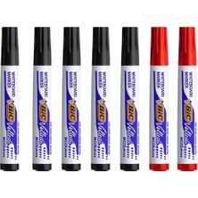 Bic Beyaz Tahta Kalemi Velleda 1701 Set 6 Adet Siyah ve Kırmızı Renkli Yazı Tahtası Kalemi