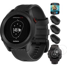 Garmin 010-02472-00 Yaklaşım S12 Gps Golf Watch 42K + Preloaded Courses Black Sche With Deco Essentials Silikon Toz Cover 3 Pack, Ekran Koruyucu 2 Pack ve 2 Yr Cps Geliştirilmiş Koruma Paketi