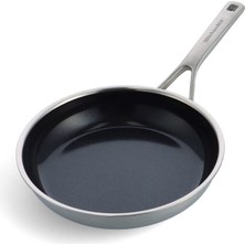 Kitchenaid Çok Katlı Paslanmaz Çelik Pfas Seramik Yapışmaz Tava 24CM Indüksiyon Çok Kaplı Gümüş