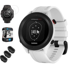 Garmin 010-02472-02 Yaklaşım S12 Gps Golf Watch 42K + Tamamlanan Dersler Beyaz Paket Deco Essentials Silikon Toz Kapak 3 Pack, Ekran Koruyucu 2 Pack ve 2 Yr Cps Geliştirilmiş Koruma Paketi