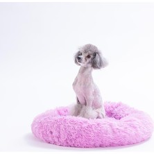 Pawstar Lila Donut Köpek Yatağı Kedi Yatağı Simit Yatak Anti-Stress Pet Yatağı Peluş Yatak