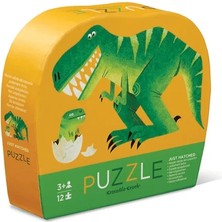 Crocodile Creek Mini Puzzle - 12 Parça - Dinozor ve Yavrusu