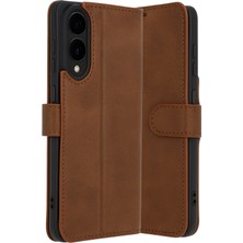 Mey İthalat Mey Ithalat®  Samsung Galaxy S25 Edge Trend S Plus Kapaklı Kılıf - Taba