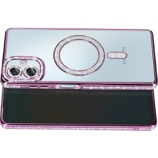 Mey İthalat Mey Ithalat®  Samsung Galaxy A07 4g Joke Simli Magneticsafe Kılıf - Derin Mor