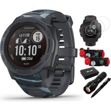 Garmin 010-02293-17 Instinct Solar Rugged Outdoor Watch Surf Edition Boru Grafik With Ekran Koruyucu 2pack, 2pack Emergency Shoes With Sos LED Light Bıçağı And Flashlight And Taktik Pen