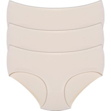 REN 3 Adet Iz Yapmayan Dikişsiz Lazer Kesim Görünmez Külot, Pamuklu Ağ