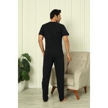 REN %100 Pamuk Penye 3'lü Erkek Pijama Takımı, Kısakollu, Pantolonu ve Şortu Cepli Erkek Pijama Takım