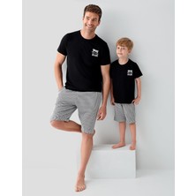 REN Erkek & Çocuk Pijamaları Ayrı Ayrı Satılır | %100 Pamuk Baba Oğul Yazlık Pijama Takımı Kombin – Shark Attack Baskılı