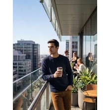 Urumday Genel Erkek Yuvarlak Yaka Basic Waffle Kazak