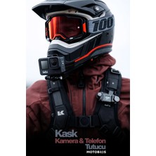 Motosiklet Kask Çene Yapıştırıcılı Telefon Tutucu Kask Telefon Tutucu - Gopro Tüm Kasklara Uygun