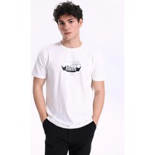 Jeep Kırık Beyaz Erkek Relaxed Baskılı T-Shirt J6SM-TST7482