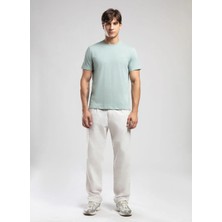 Lee Cooper Logos Erkek Regular Fit %100 Pamuk Baskılı Bisiklet Yaka T-Shirt Yeşil