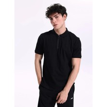 Jeep Düz Siyah Erkek Polo T-Shirt J6SM-TST7284