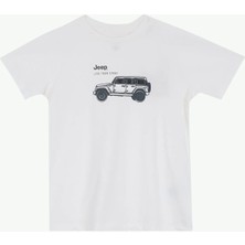 Jeep Baskılı Beyaz Erkek Çocuk T-Shirt J6SB-TST7685