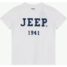 Jeep Baskılı Beyaz Erkek Çocuk T-Shirt J6SB-TST7800