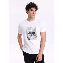 Jeep Kırık Beyaz Erkek Relaxed Baskılı T-Shirt J6SM-TST7320