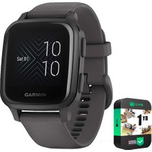 Garmin 010-02427-00 Venu Sq, Slate Alüminyum Bezel ile Shadow Gray Case ve Silikon Band Sche ile 1 Yr Cps Geliştirilmiş Koruma Paketi