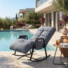 Pafu Lena Outdoor Bahçe Su Geçirmez Fonksiyonel Sallanan Koltuk - Gri-Mavi
