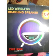 ZQS 1222 15W kablosuz hızlı şarj standı smart speaker Bluetooth Hoparlör Speaker Telefon Şarj Edebilen Android ve Ios Uyumlu