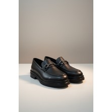 Modayak Ata Poli Taban Tokalı Siyah Erkek Deri Ayakkabı