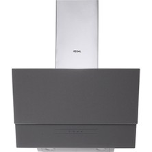 Regal Davlumbaz Eğimli Duvar Tipi Antrasit Renk 60 cm 4 Kademe Soft Touch Kontrol