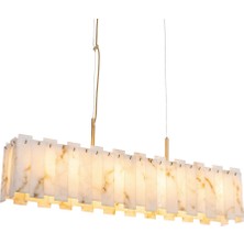 Avonni AV-1946-90x30EY Eskitme Kaplama Modern Avize E14 Metal Cam H: 80 cm, WxD: 25x90 cm