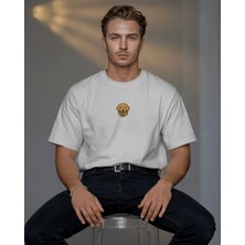 Muhtar Store Golden Retriever Köpek Baskılı Unisex Oversize Tişört – Minimal Sevimli Golden Tasarım