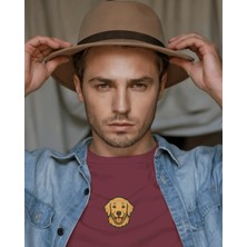 Muhtar Store Golden Retriever Köpek Baskılı Unisex Oversize Tişört – Minimal Sevimli Golden Tasarım