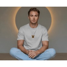 Muhtar Store French Bulldog Köpek Baskılı Unisex Oversize Tişört – Minimal Sevimli Bulldog Tasarım