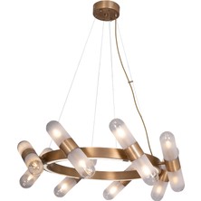 Avonni AV-1937-8E Eskitme Kaplama Modern Avize E14 Metal Cam H: 100 cm, Ø: 80 cm
