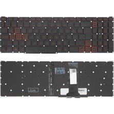 Notespare Acer Uyumlu Nitro 5 AN517-51-77VQ, 5 AN517-51-79W5, 5 AN517-52-569D Klavye Tr Işıklı - Kırmızı Aydınlatma
