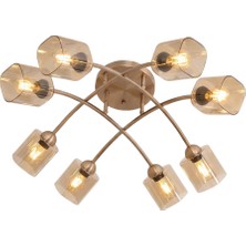 Avonni AR-1930-8E Eskitme Kaplama Modern Avize E27 Metal Cam H: 28 Cm, Ø: 40 cm