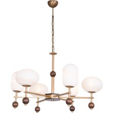 Avonni AV-1949-6E Eskitme Kaplama Modern Avize E27 Metal Cam H: 80 cm, Ø: 60 cm