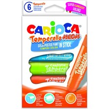 Carioca Temperello Stick Fosforlu Boyama Kalemi 6’lı Parlak Renkler ile Eğlenceli Boyama