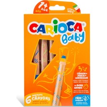 Carioca "3 In 1" Jumbo Bebek Ahşap Gövdeli Boya Kalemi 6'Lı
