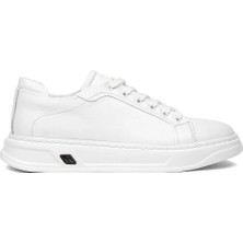 Celal Gültekin Erkek Beyaz Kalın Tabanlı Deri Sneaker