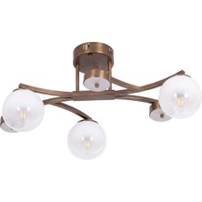 Avonni AR-1961-6E Eskitme Kaplama Modern Avize E14 Metal Cam H: 35 cm, WxD: 30x63 cm