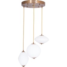 Avonni AV-1954-3ET Eskitme Kaplama Modern Avize LED Metal Cam H: 90 cm, Ø: 35 cm
