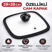 Arcak2 Diamond KARE28X28 Silikon Cam Kapak ve Elmas  Kulp