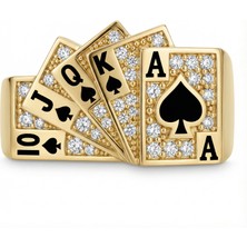 Winners Jewels Maça Flush Royal Poker Yüzük