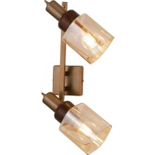 Avonni AR-1920-2Y-EX Eskitme Boya Modern Avize E27 Metal Ahşap H: 25 Cm, Wxd: 50X35 cm