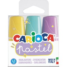 Carioca Mini İşaretleme Kalemi 3 Adet Pastel Renkli Su Bazlı Yıkanabilir 5 mm Uç