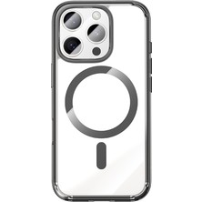 iPhone 16 Pro Uyumlu Kılıf M-Safe Şarj Özellikli Airbagli Şeffaf Benks Lucentpro Serisi Kapak Gri