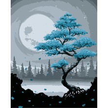 Ben U Sen Sayılarla Boyama Kasnaklı Tablo Seti Fırça Boya Dahil 40X50 Ağaç