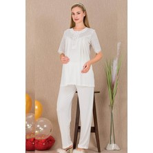 REN Kadın 2'li Kısa Kol Hamile Lohusa Pijama Takım, Emzirme Düğmeli